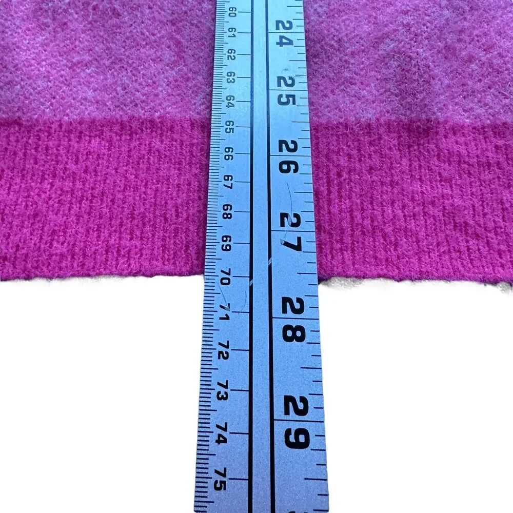 Free People Sweater Weather‎ Women’s Small Pink Knit Scoop V-Neck High Low Nylon